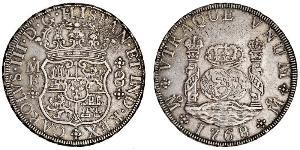 8 Real 新西班牙總督轄區 (1535 - 1821) 銀 卡洛斯三世 (西班牙) (1716 -1788)