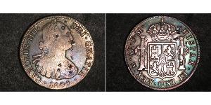 8 Real 新西班牙總督轄區 (1535 - 1821) 銀 卡洛斯四世 (1748-1819)