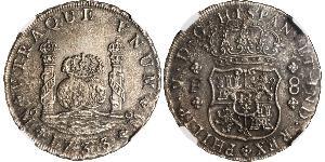 8 Real 新西班牙總督轄區 (1535 - 1821) 銀 Philip V of Spain(1683-1746)