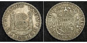 8 Real 新西班牙總督轄區 (1535 - 1821) 銀 卡洛斯三世 (西班牙) (1716 -1788)