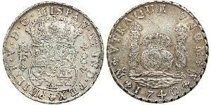 8 Real 新西班牙總督轄區 (1535 - 1821) 銀 Philip V of Spain(1683-1746)