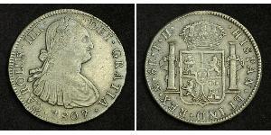 8 Real 新西班牙總督轄區 (1535 - 1821) 銀 卡洛斯四世 (1748-1819)