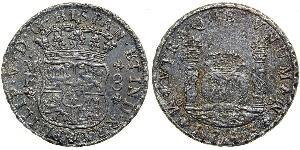 8 Real 新西班牙總督轄區 (1535 - 1821) 銀 Philip V of Spain(1683-1746)