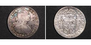 8 Real 新西班牙總督轄區 (1535 - 1821) 銀 卡洛斯四世 (1748-1819)