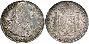 8 Real 新西班牙總督轄區 (1535 - 1821) 銀 卡洛斯四世 (1748-1819)