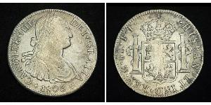 8 Real 新西班牙總督轄區 (1535 - 1821) 銀 卡洛斯四世 (1748-1819)