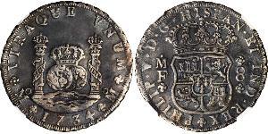 8 Real 新西班牙總督轄區 (1535 - 1821) 銀 Philip V of Spain(1683-1746)