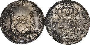 8 Real 新西班牙總督轄區 (1535 - 1821) 銀 Philip V of Spain(1683-1746)