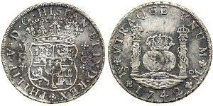 8 Real 新西班牙總督轄區 (1535 - 1821) 銀 Philip V of Spain(1683-1746)