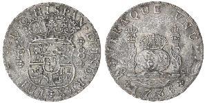 8 Real 新西班牙總督轄區 (1535 - 1821) 銀 Philip V of Spain(1683-1746)