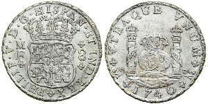 8 Real 新西班牙總督轄區 (1535 - 1821) 銀 Philip V of Spain(1683-1746)