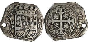8 Real 新西班牙總督轄區 (1535 - 1821) 銀 Philip V of Spain(1683-1746)