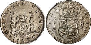 8 Real 新西班牙總督轄區 (1535 - 1821) 銀 Philip V of Spain(1683-1746)