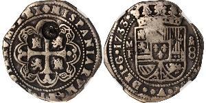 8 Real 新西班牙總督轄區 (1535 - 1821) 銀 Philip V of Spain(1683-1746)