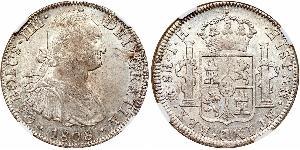 8 Real 新西班牙總督轄區 (1535 - 1821) 銀 卡洛斯四世 (1748-1819)