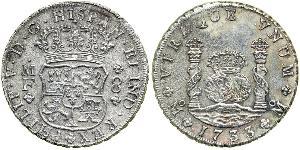 8 Real 新西班牙總督轄區 (1535 - 1821) 銀 Philip V of Spain(1683-1746)