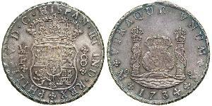 8 Real 新西班牙總督轄區 (1535 - 1821) 銀 Philip V of Spain(1683-1746)