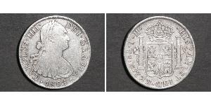 8 Real 新西班牙總督轄區 (1535 - 1821) 銀 卡洛斯四世 (1748-1819)