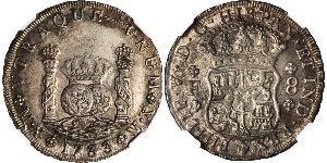 8 Real 新西班牙總督轄區 (1535 - 1821) 銀 Philip V of Spain(1683-1746)