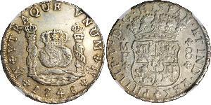 8 Real 新西班牙總督轄區 (1535 - 1821) 銀 Philip V of Spain(1683-1746)