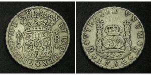 8 Real 新西班牙總督轄區 (1535 - 1821) 銀 费尔南多六世 (1713-1759)