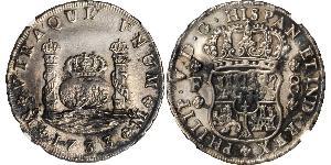 8 Real 新西班牙總督轄區 (1535 - 1821) 銀 Philip V of Spain(1683-1746)