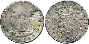 8 Real 新西班牙總督轄區 (1535 - 1821) 銀 Philip V of Spain(1683-1746)