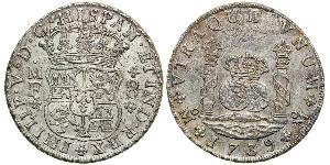 8 Real 新西班牙總督轄區 (1535 - 1821) 銀 Philip V of Spain(1683-1746)