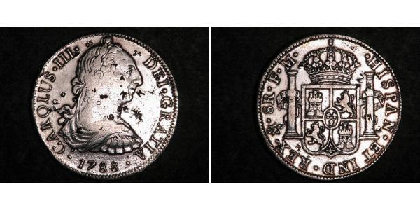 8 Real 新西班牙總督轄區 (1535 - 1821) 銀 卡洛斯三世 (西班牙) (1716 -1788)