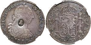 8 Real / 1 Dollaro Regno Unito di Gran Bretagna e Irlanda (1801-1922) / Vicereame della Nuova Spagna (1519 - 1821) Argento Carlo IV di Spagna (1748-1819) / Giorgio III (1738-1820)