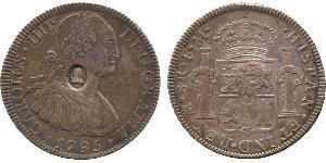 8 Real / 1 Dollaro Regno Unito di Gran Bretagna e Irlanda (1801-1922) / Vicereame della Nuova Spagna (1519 - 1821) Argento Carlo IV di Spagna (1748-1819) / Giorgio III (1738-1820)