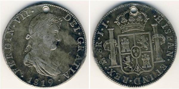 8 Rial Kingdom of Spain (1814 - 1873) Argento 