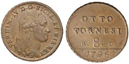 8 Tornesi Italian city-states Kupfer 