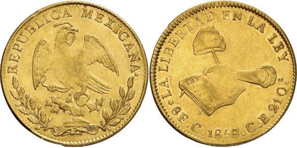8 Ескудо Second Federal Republic of Mexico (1846 - 1863) Золото 