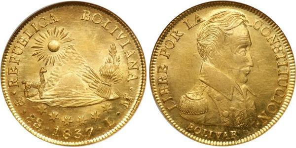 8 Ескудо Багатонаціональна Держава Болівія  (1825 - ) Золото Simon Bolivar (1783 - 1830)