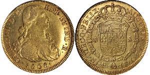 8 Ескудо Нова Ґранада (1717 - 1819) Золото Карл IV король Іспанії  (1748-1819)