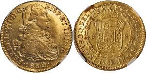 8 Ескудо Нова Ґранада (1717 - 1819) Золото Фердинанд VII король Іспанії (1784-1833)