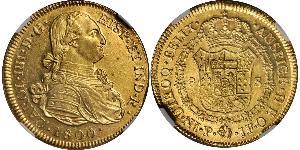 8 Ескудо Нова Ґранада (1717 - 1819) Золото Карл IV король Іспанії  (1748-1819)