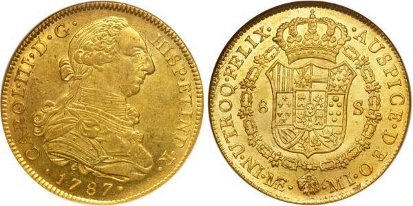 8 Ескудо Перу Золото Карл III король Іспанії (1716 -1788)