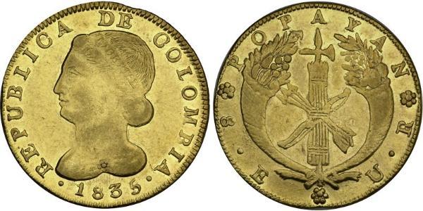 8 Ескудо Республіка Нова Гранада (1831–1858) Золото 
