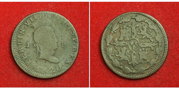 8 Мараведи Королевство Испания (1814 - 1873) Медь 