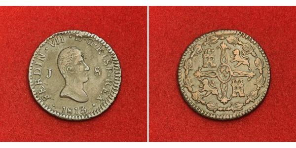 8 Мараведи Королевство Испания (1814 - 1873) Медь 