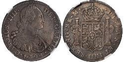 8 Реал Гватемала Серебро Карл IV король Испании (1748-1819)