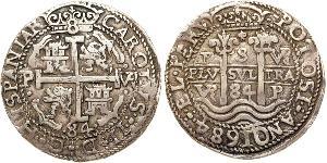 8 Реал Испанская империя (1700 - 1808) Серебро Карл II король Испании (1661-1700)