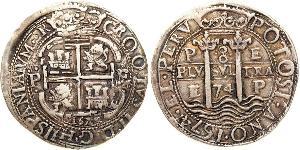 8 Реал Испанская империя (1700 - 1808) Серебро Карл II король Испании (1661-1700)