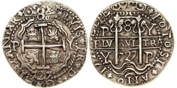 8 Реал Испанская империя (1700 - 1808) Серебро Карл II король Испании (1661-1700)