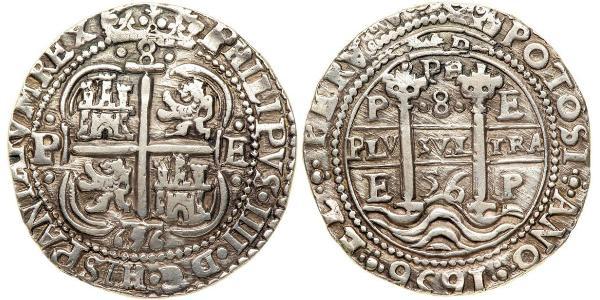 8 Реал Испанская империя (1700 - 1808) Серебро Карл II король Испании (1661-1700)