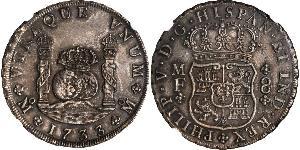 8 Реал Новая Испания (1519 - 1821) Серебро Филипп V король Испании (1683-1746)