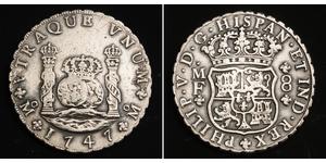 8 Реал Новая Испания (1519 - 1821) Серебро Фердинанд VI  король Испании (1713-1759)