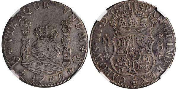 8 Реал Новая Испания (1519 - 1821) Серебро Карл III король Испании (1716 -1788)